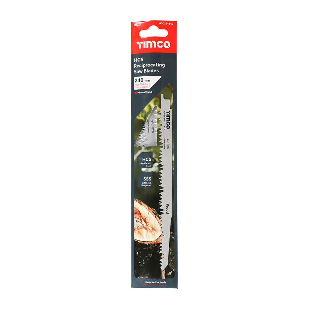 This is an image of Timco - Reciprocating Saw Blades - Wood Cutting - High Carbon Steel - S1531L S1531L (5 Pieces Pack) A3029-240