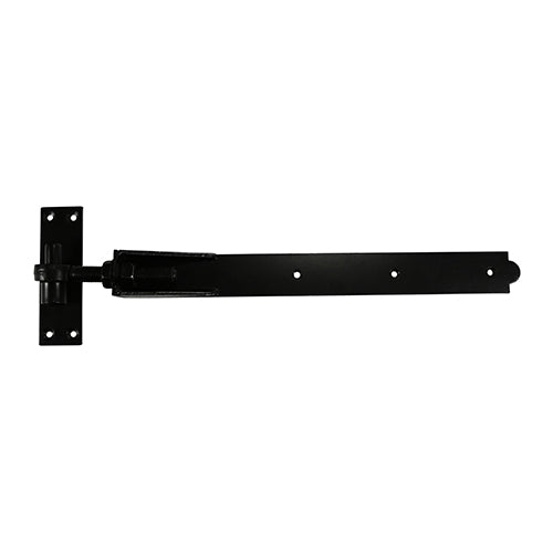 This is an image of Timco - Pair of Adjustable Band & Hook on Plates - Black 450mm (1 Pairs Plain Bag) ABH450B