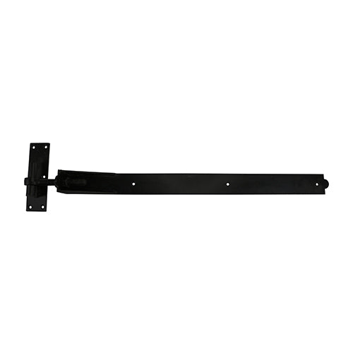 This is an image of Timco - Pair of Adjustable Band & Hook on Plates - Black 900mm (1 Pairs Plain Bag) ABH900B