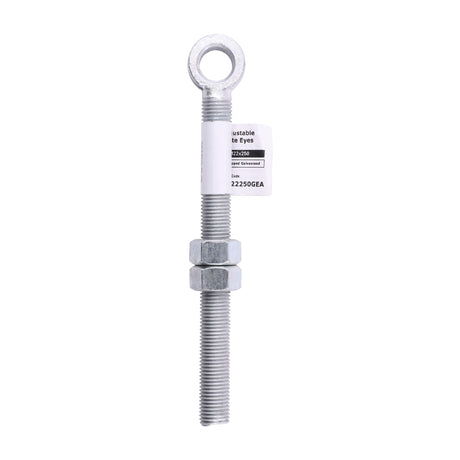 This is an image of Timco - Adjustable Gate Eye with Nuts - Hot Dipped Galvanised M22 x 250 (1 Each Unit) AGE22250GEA