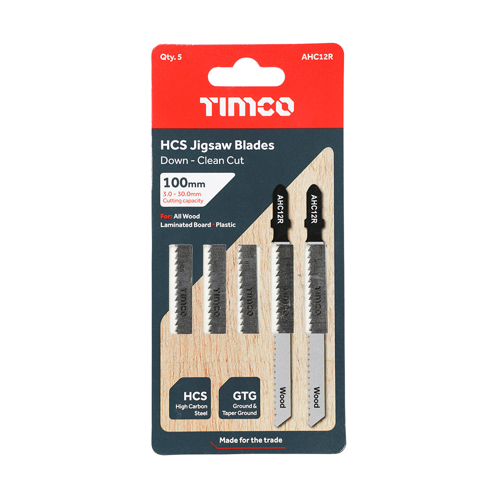 This is an image of Timco - Jigsaw Blades - Wood Cutting - HCS Blades - T101BR T101BR (5 Pieces Pack) AHC12R