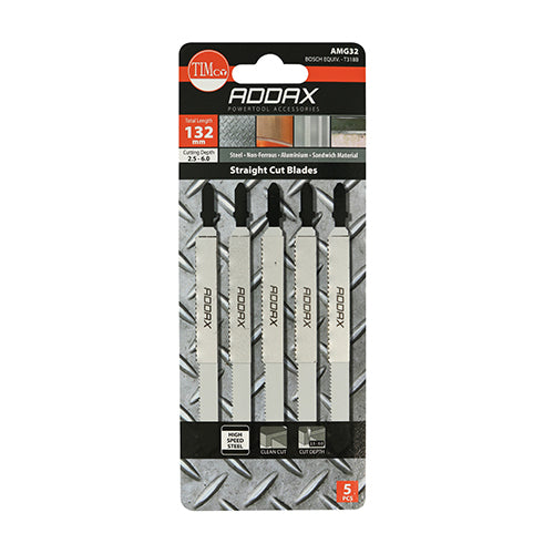 This is an image of Timco - Jigsaw Blades - Metal Cutting - HSS Blades - T318A T318A (5 Pieces Pack) AMG31