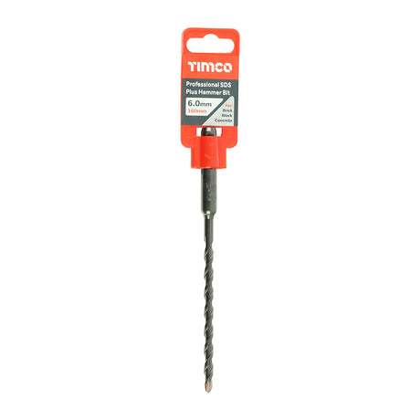 This is an image of Timco - Professional SDS Plus Hammer Bit 6.0 x 160 (1 Each Clip) AP6160