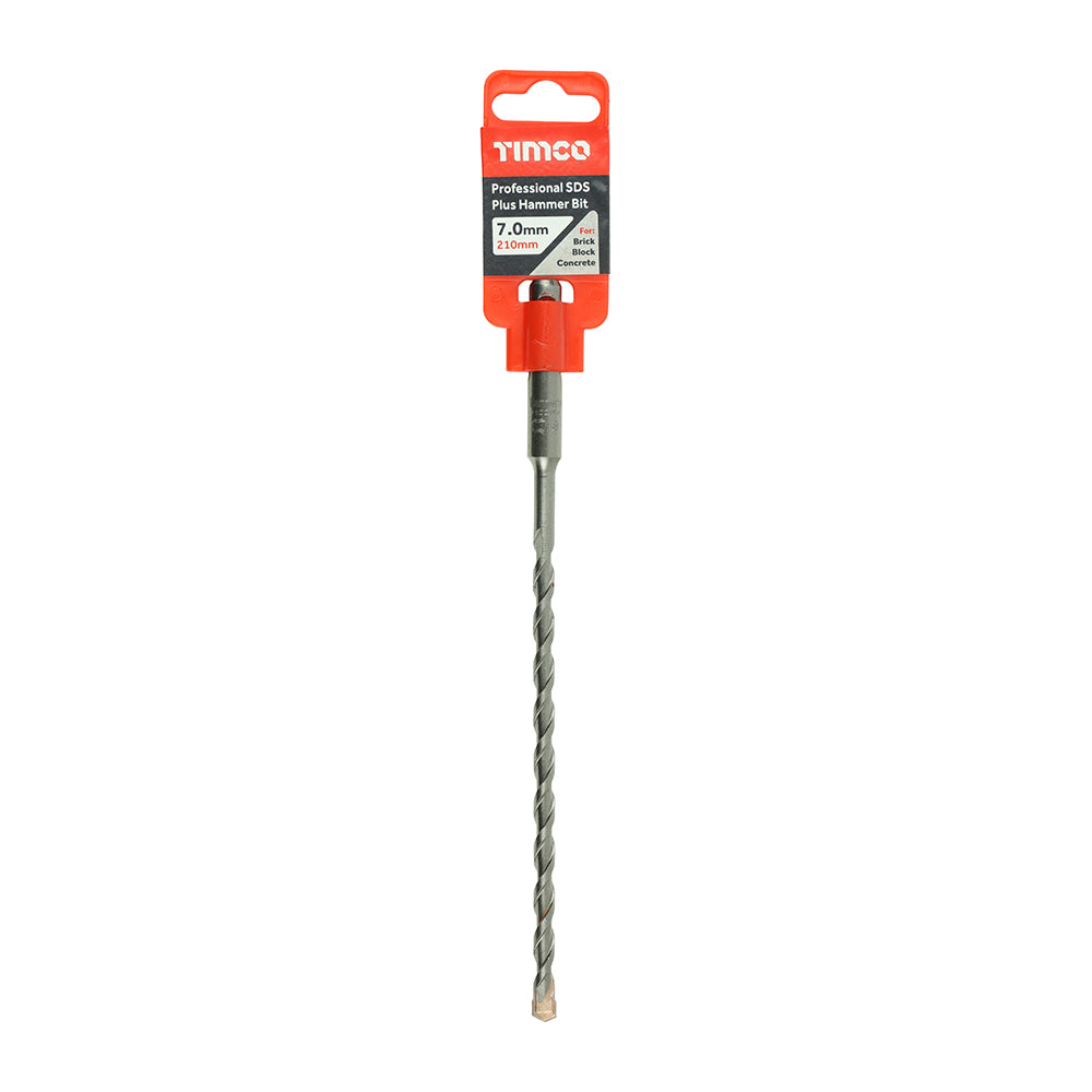This is an image of Timco - Professional SDS Plus Hammer Bit 7.0 x 210 (1 Each Clip) AP7210