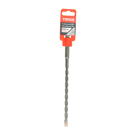This is an image of Timco - Professional SDS Plus Hammer Bit 8.0 x 210 (1 Each Clip) AP8210