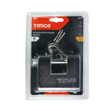 This is an image of Timco - Armoured Rectangular Padlock 90mm (1 Each Backing Card) ARP90