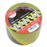 This is an image of Timco - Barrier Tape - Yellow & Black 100m x 70mm (1 Each Roll) PCSBARTYB