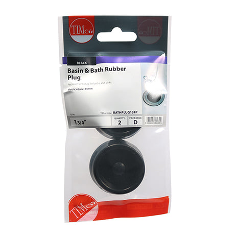 This is an image of Timco - Bath & Sink Plugs 1 3/4" - (2 PCS TIMpac) BATHPLUG134P
