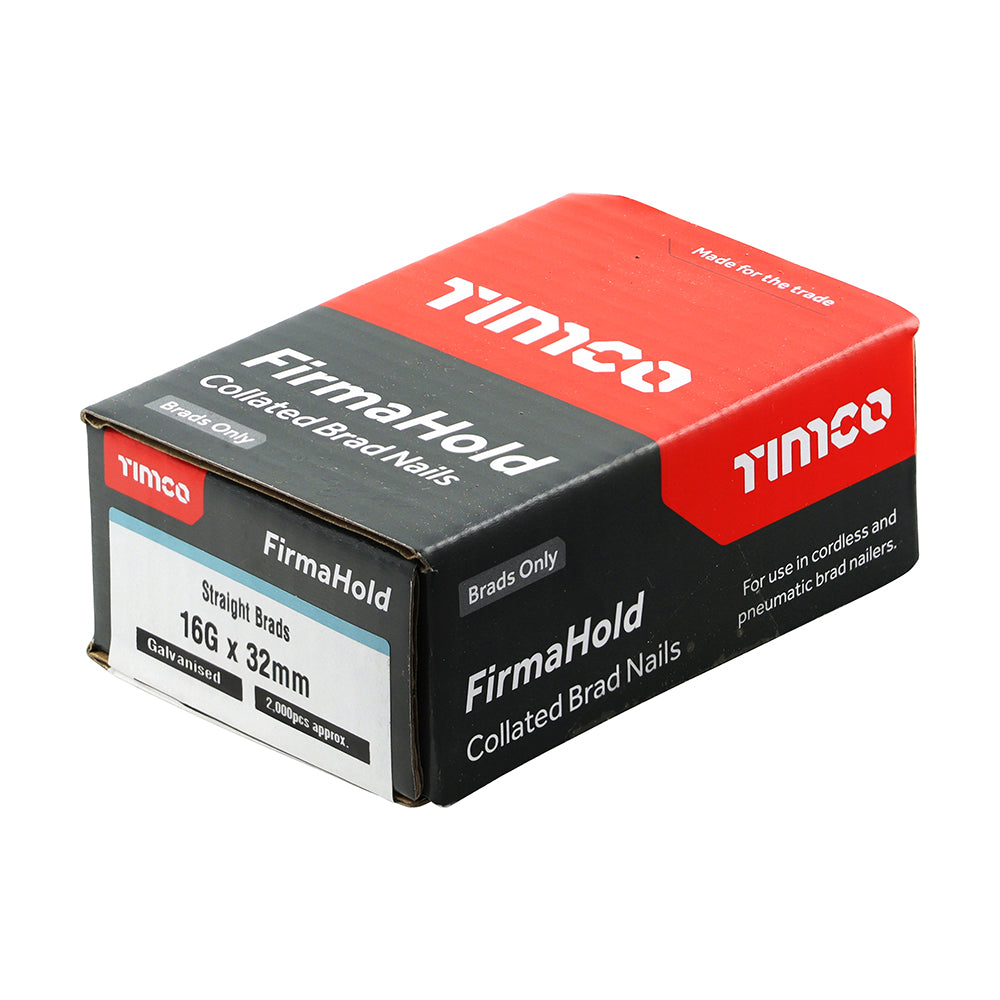 This is an image of Timco - FirmaHold Collated Brad Nails - 16 Gauge - Straight - Galvanised 16g x 32mm (2000 PCS Box) BG1632
