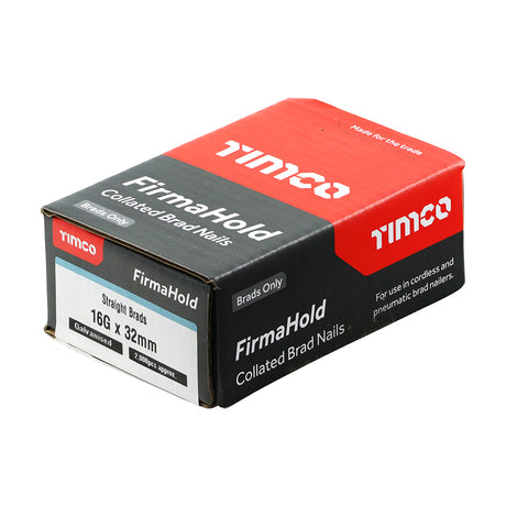 This is an image of Timco - FirmaHold Collated Brad Nails - 16 Gauge - Straight - Galvanised 16g x 32mm (2000 PCS Box) BG1632