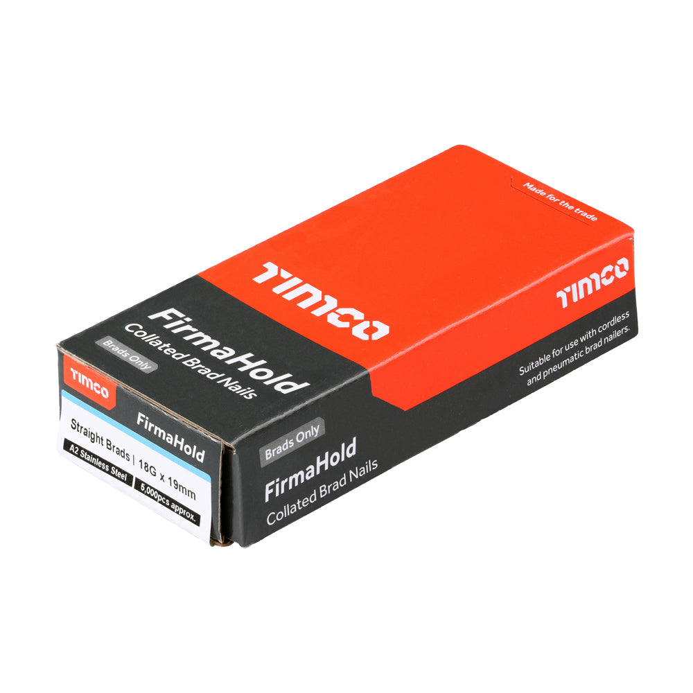 This is an image of Timco - FirmaHold Collated Brad Nails - 18 Gauge - Straight - Galvanised 18g x 19mm (5000 PCS Box) BG1819