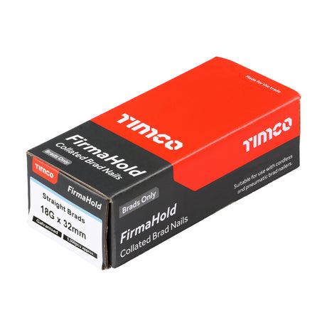 This is an image of Timco - FirmaHold Collated Brad Nails - 18 Gauge - Straight - Galvanised 18g x 32mm (5000 PCS Box) BG1832