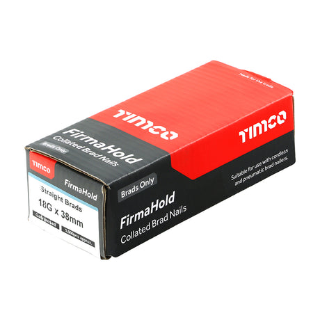 This is an image of Timco - FirmaHold Collated Brad Nails - 18 Gauge - Straight - Galvanised 18g x 38mm (5000 PCS Box) BG1838