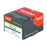 This is an image of Timco - Metal Construction Light Section Screws - Hex - Self-Drilling - Bi-Metal - Exterior - Silver Organic 5.5 x 38mm - (100 PCS Box) BML38