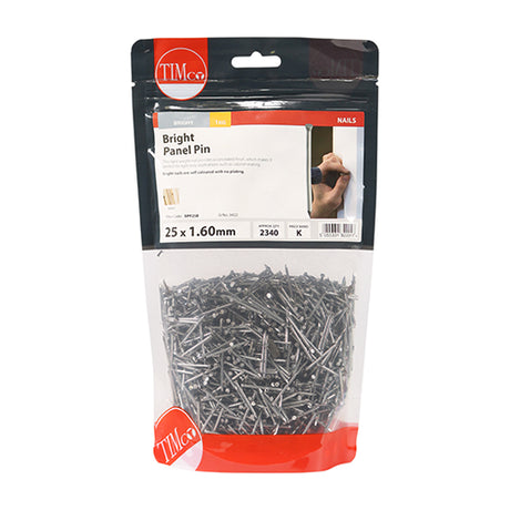 This is an image of Timco - Panel Pins - Bright 25 x 1.60mm (1 Kg TIMbag) BPP25B