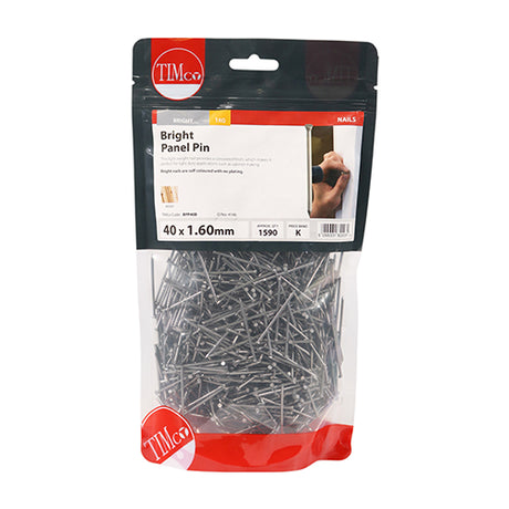 This is an image of Timco - Panel Pins - Bright 40 x 1.60mm (1 Kg TIMbag) BPP40B