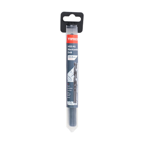 This is an image of Timco - HSS-M Blacksmith Drill Bit 15.0mm (1 Each Tube) BSD15