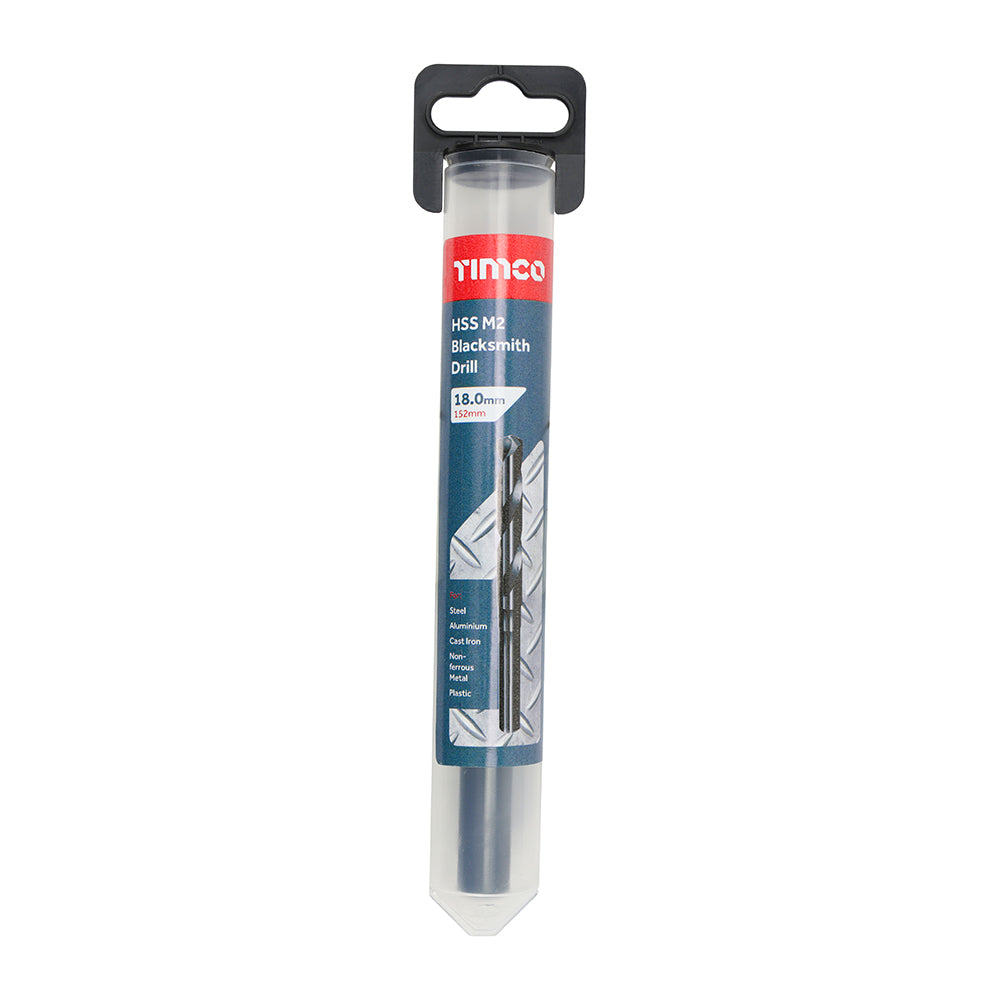 This is an image of Timco - HSS-M Blacksmith Drill Bit 18.0mm (1 Each Tube) BSD18