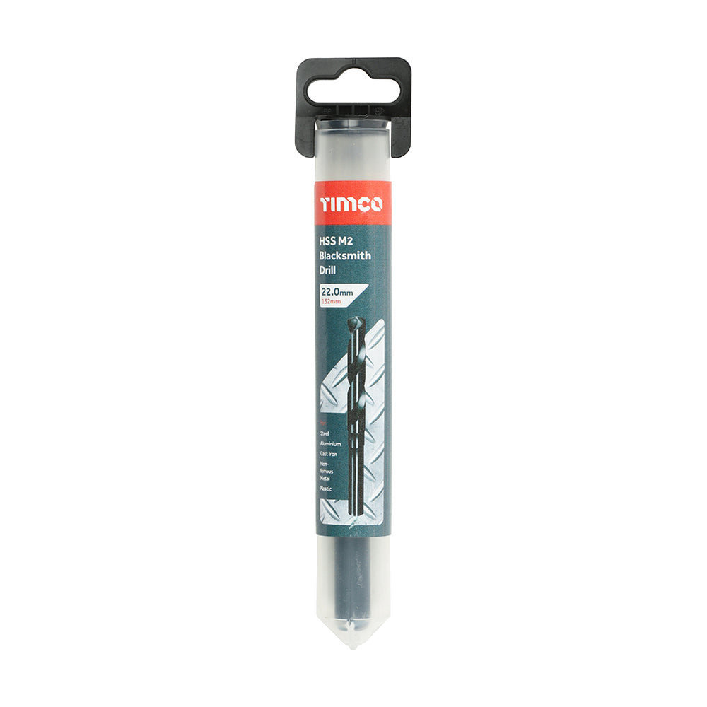 This is an image of Timco - HSS-M Blacksmith Drill Bit 22.0mm (1 Each Tube) BSD22