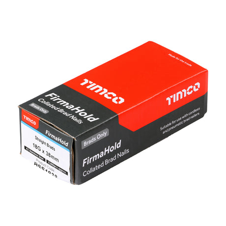 This is an image of Timco - FirmaHold Collated Brad Nails - 18 Gauge - Straight - A2 Stainless Steel 18g x 38mm (5000 PCS Box) BSS1838