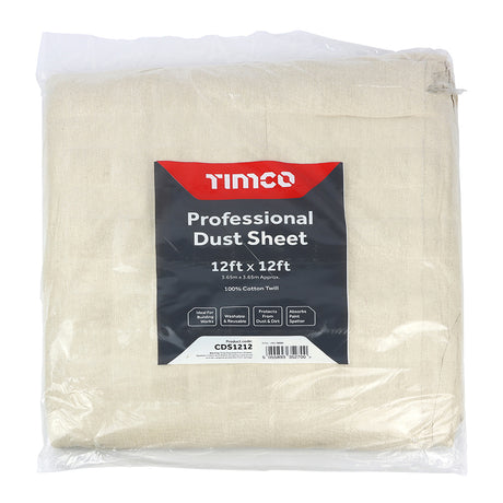 This is an image of Timco - Professional Dust Sheet 12ft x 12ft (1 Each Bag) CDS1212