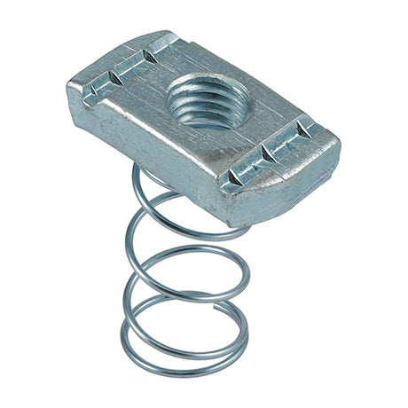 This is an image of Timco - Channel Nuts Long Spring - Zinc M12 - (100 PCS Box) CNLG12Z