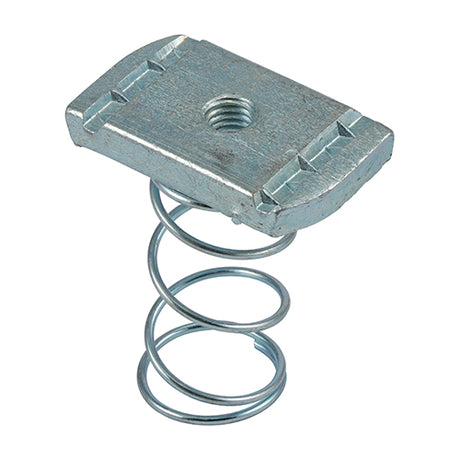 This is an image of Timco - Channel Nuts Long Spring - Zinc M6 - (100 PCS Box) CNLG6Z