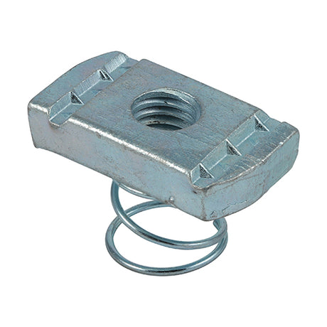 This is an image of Timco - Channel Nuts Short Spring - Zinc M10 - (100 PCS Box) CNSH10Z