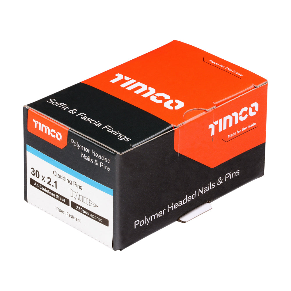 This is an image of Timco - Cladding Pin - A4 Stainless Steel 30mm (250 PCS Box) CP30