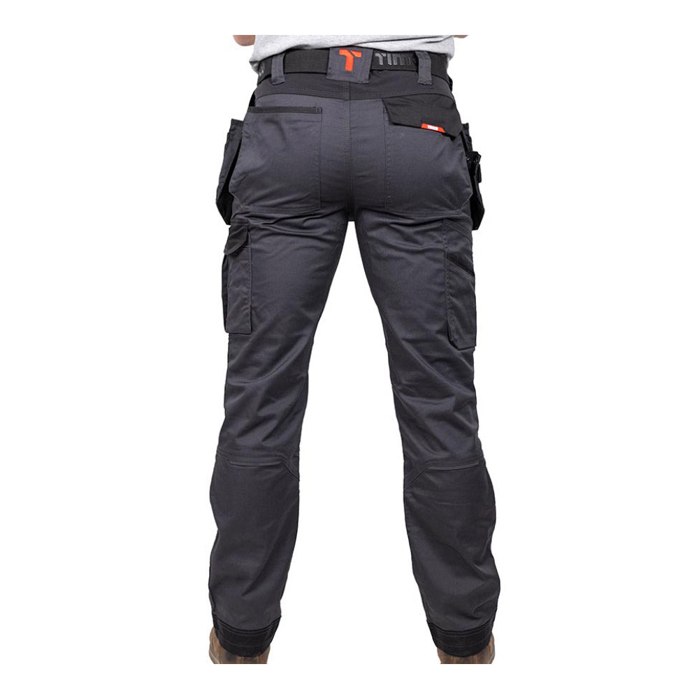 This is an image of Timco - Craftsman Trousers - Grey/Black W32 L32 (1 Each Bag) CTGBK3232
