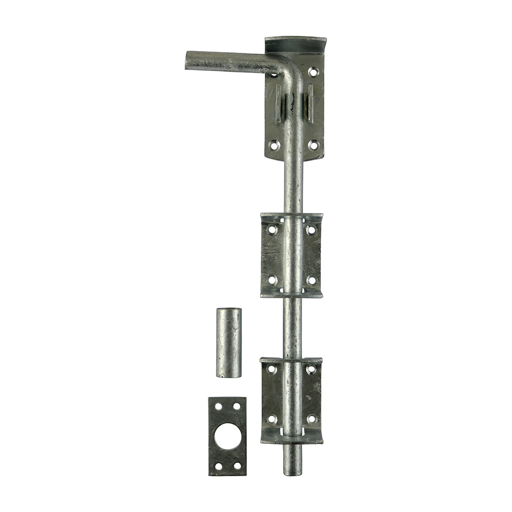 This is an image of Timco - Garage Drop Down Bolt - Hot Dipped Galvanised 12" (1 Each TIMbag) DDB12GP