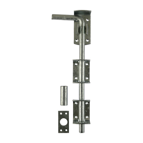 This is an image of Timco - Garage Drop Down Bolt - Hot Dipped Galvanised 12" (1 Each TIMbag) DDB12GP