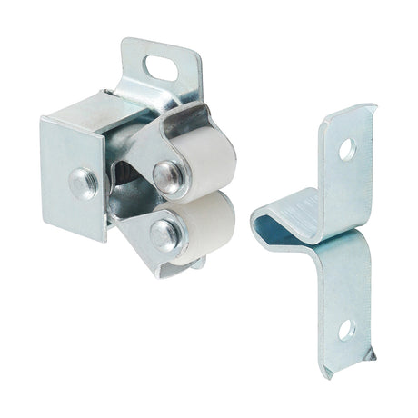 This is an image of Timco - Double Roller Catches - Zinc 28 x 32 x 1mm - (2 PCS TIMpac) DRP