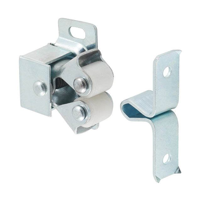 This is an image of Timco - Double Roller Catches - Zinc 28 x 32 x 1mm - (2 PCS TIMpac) DRP