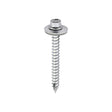 This is an image of Timco - Metal Construction Thin Sheet Metal to Timber Screws - Hex - EPDM Washer - Slash Point - Exterior - Silver Organic 6.3 x 60mm - (100 PCS Box) DS60W19B
