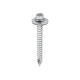 This is an image of Timco - Metal Construction Thin Sheet Metal to Timber Screws - Hex - EPDM Washer - Slash Point - Exterior - Silver Organic 6.3 x 60mm - (100 PCS Box) DS60W19B