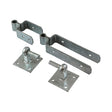 This is an image of Timco - Double Strap Hinge Set with Hook on Plate - Hot Dipped Galvanised 300mm (1 Each Plain Bag) DSFH300G