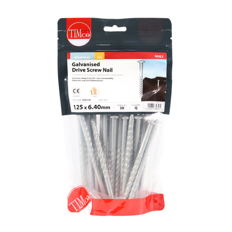This is an image of Timco - Drive Screws - Galvanised 125 x 6.40mm (1 Kg TIMbag) DSN125B