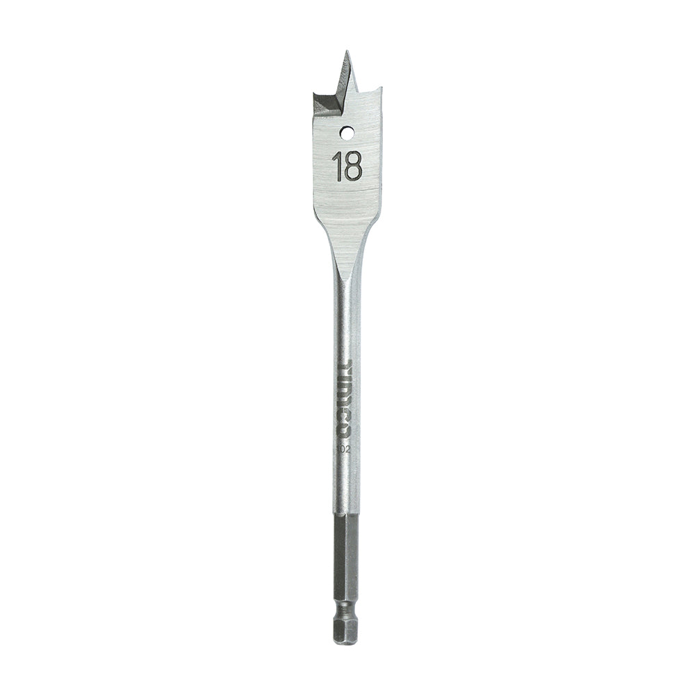This is an image of Timco - Flat Wood Bit 18.0 x 152 (1 Each Blister Pack) FB18