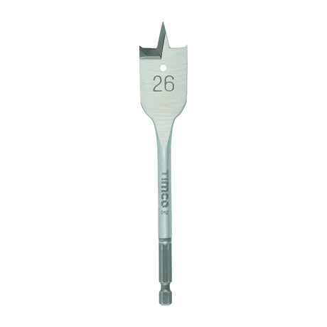 This is an image of Timco - Flat Wood Bit 26.0 x 152 (1 Each Blister Pack) FB26