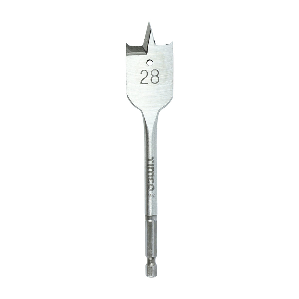 This is an image of Timco - Flat Wood Bit 28.0 x 152 (1 Each Blister Pack) FB28