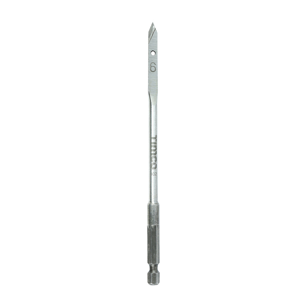 This is an image of Timco - Flat Wood Bit 6.0 x 152 (1 Each Blister Pack) FB6