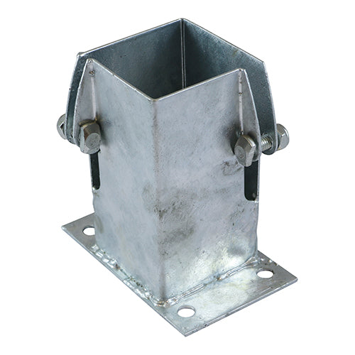 This is an image of Timco - Flush Fit Bolt Down Shoe - Bolt Secure - Hot Dipped Galvanised 75mm FBDB75G