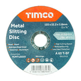 This is an image of Timco - Bonded Abrasive Disc - For Cutting 125 x 22.2 x 1.0 (25 Pieces Box) FCMT125222