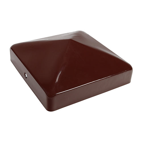This is an image of Timco - Fence Post Cap - Oxide Red 100mm (1 Each Unit) FPC100