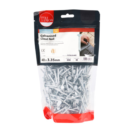 This is an image of Timco - Clout Nails - Galvanised 40 x 3.35mm (1 Kg TIMbag) GCN33540B