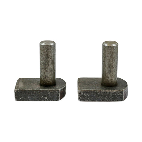 This is an image of Timco - Gate Hooks to Weld - Self Coloured 19mm (2 Pieces Plain Bag) GHW19S