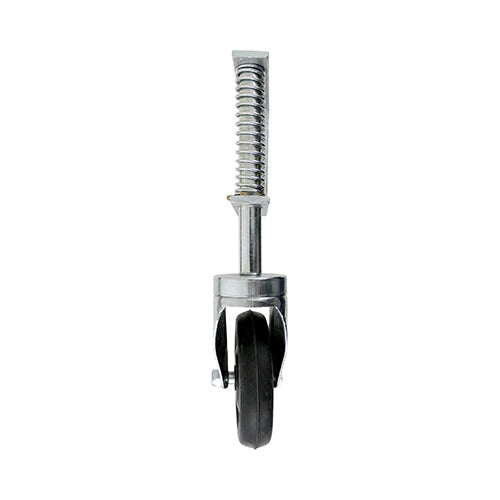 This is an image of Timco - Spring Loaded Field Gate Wheel - Light Duty - Zinc 270mm (1 Each Plain Bag) GW10ZB
