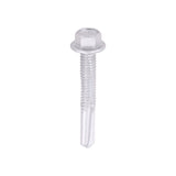 This is an image of Timco - Metal Construction Heavy Section Screws - Hex - Self-Drilling - Exterior - Silver Organic 5.5 x 38mm - (100 PCS Box) H38B
