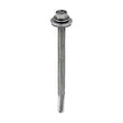 This is an image of Timco - Metal Construction Heavy Section Screws - Hex - EPDM Washer - Self-Drilling - Exterior - Silver Organic 5.5 x 80mm - (100 PCS Box) H80W16B